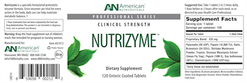 Nutrizyme 535 mg 120 tabs by American Nutraceuticals