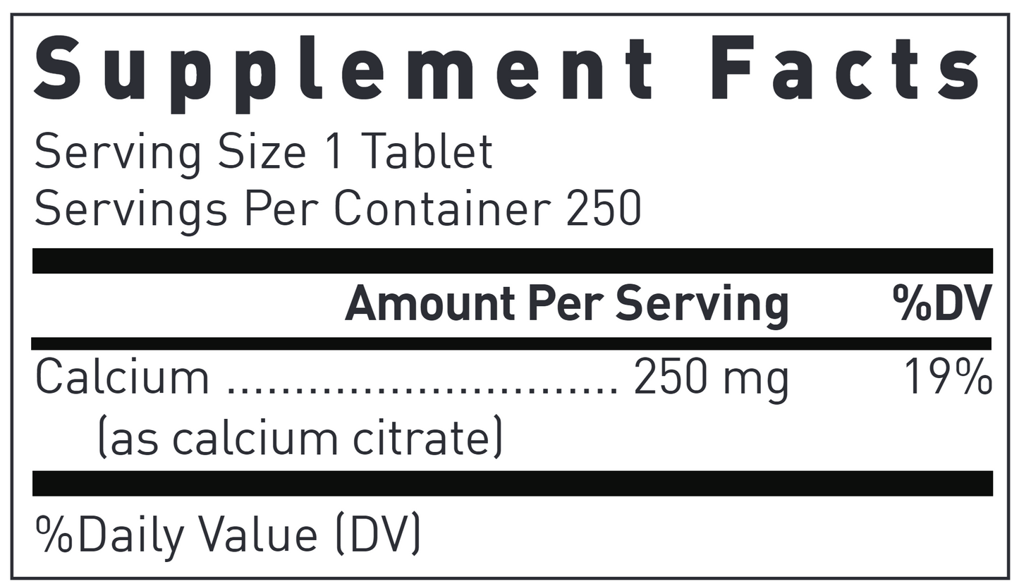 Calcium Citrate 250 mg 250 tabs