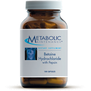 Betaine HCl w/ Pepsin 100 caps by Metabolic Maintenance