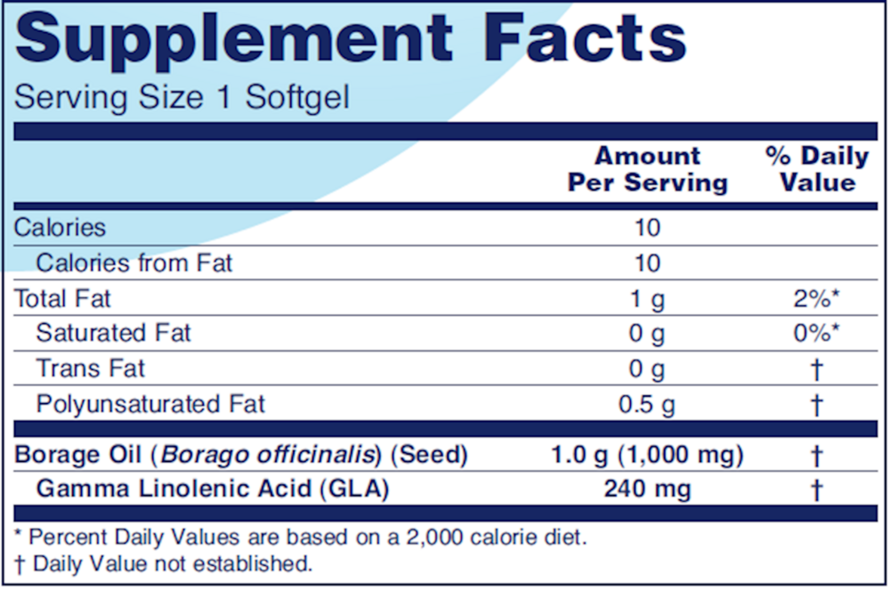 Borage / GLA 1000mg by Protocol for Life Balance