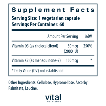 K2-7 + D3 60 vegcaps by Vital Nutrients