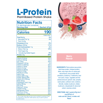 L-Protein Shake - Berry 581g by ProLon