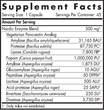 Digestive Enzymes 45 vegcaps