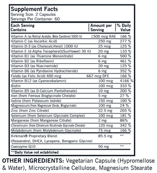 Men's Multi-Vitamin & Mineral 120 caps by Kirkman Labs