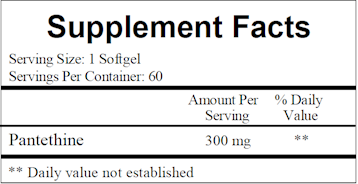 Pantethine 300 mg 60 softgels by Ecological Formulas