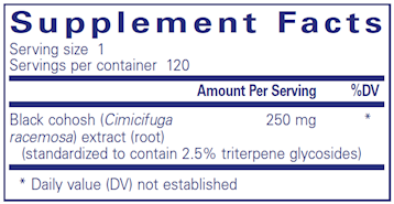 Black Cohosh 2.5 250 mg 120 caps by Pure Encapsulations