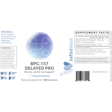 BPC-157 Delayed Pro - 500mcg 60c by InfiniWell