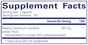 Bilberry 160 mg 120 vegcaps by Pure Encapsulations