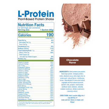 L-Protein Shake - Chocolate 581g by ProLon