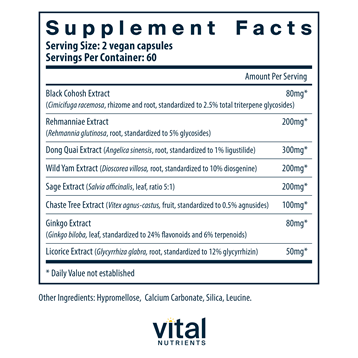 Menopause Support 120 vegcaps by Vital Nutrients