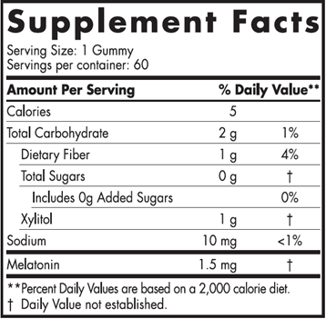 Zero Sugar Melatonin 60 Gummies