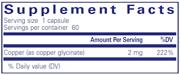 Copper (glycinate) 2 mg 60 vcaps by Pure Encapsulations