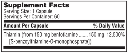 Benfotiamine 60 Caps by Klaire Labs