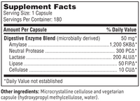 DIGESTIVE ENZYMES 180 capsules by Klaire Labs by Klaire Labs/SFI Health