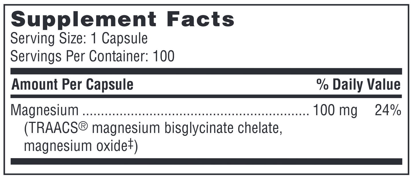 Magnesium Glycinate Complex 100 vegcaps by Klaire Lab