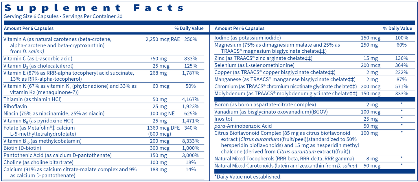 MultiThera® 1 Capsule Formula Plus K by Klaire Labs