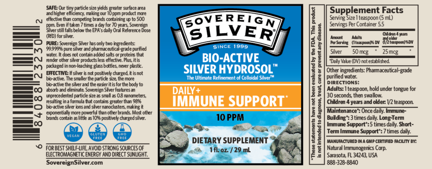 Silver Hydrosol 10 ppm by Sovereign Silver