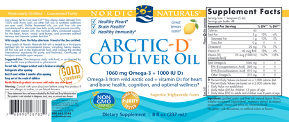 Arctic-D Cod Liver Oil Lemon 8 oz