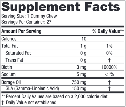 Zero Sugar Hair & Skin Gummie 27 Gummies