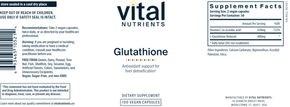 Glutathione 200 mg 60 vegcaps by Vital Nutrients