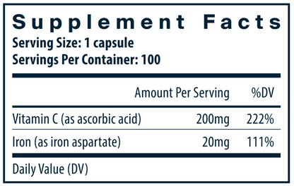 Iron Plus C 100 vegcaps by Vital Nutrients