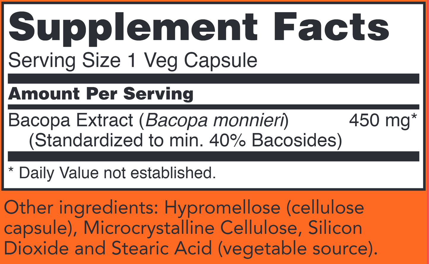 Bacopa Extract 450 mg 90 vegcaps by NOW