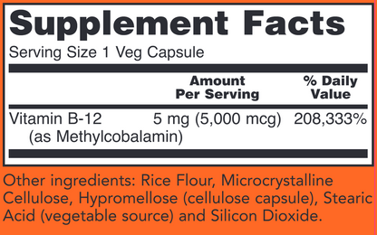 Methyl B-12 5,000 mcg 90 vegcaps by  NOW