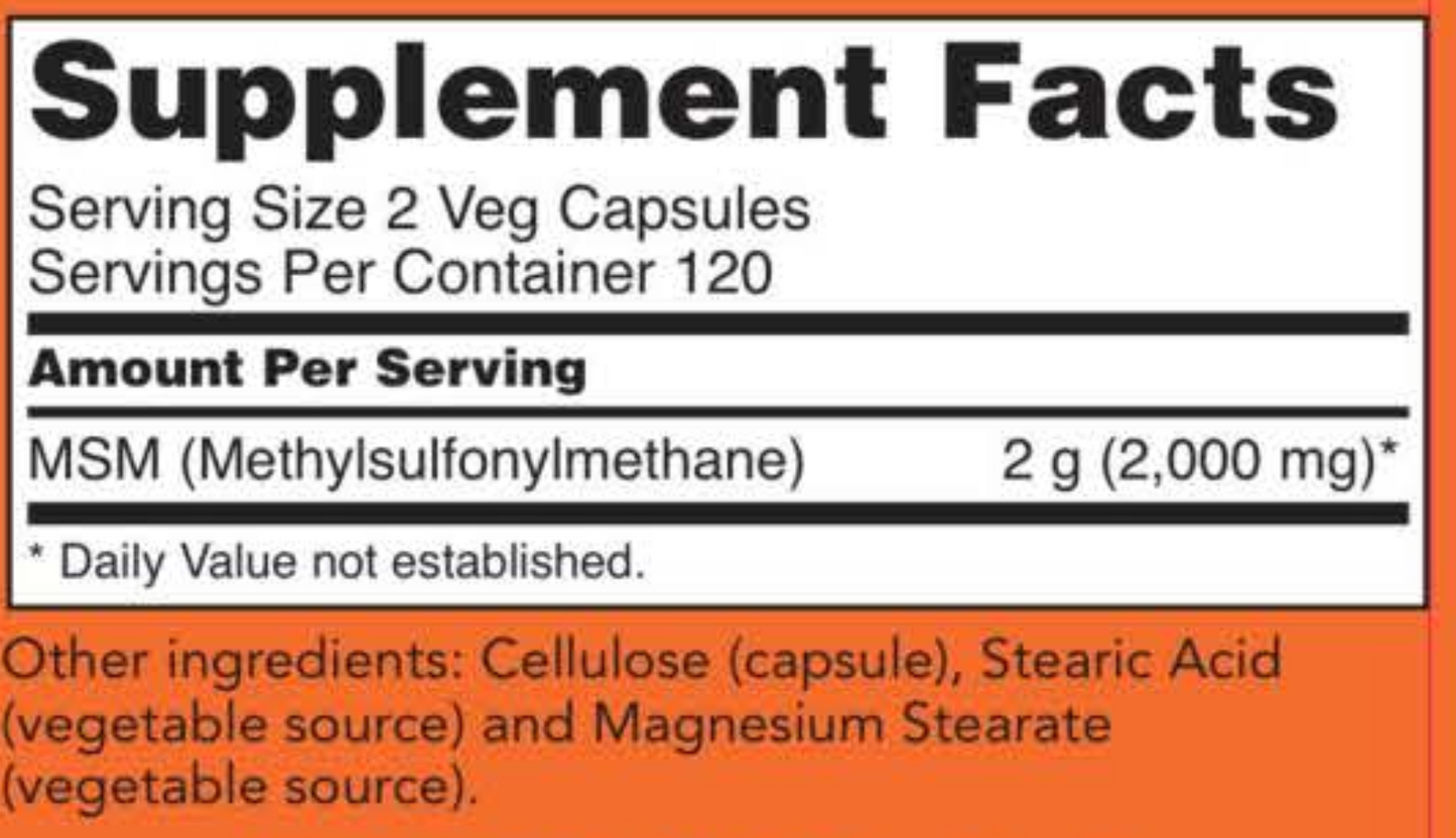 MSM 1000 mg 240 caps by NOW