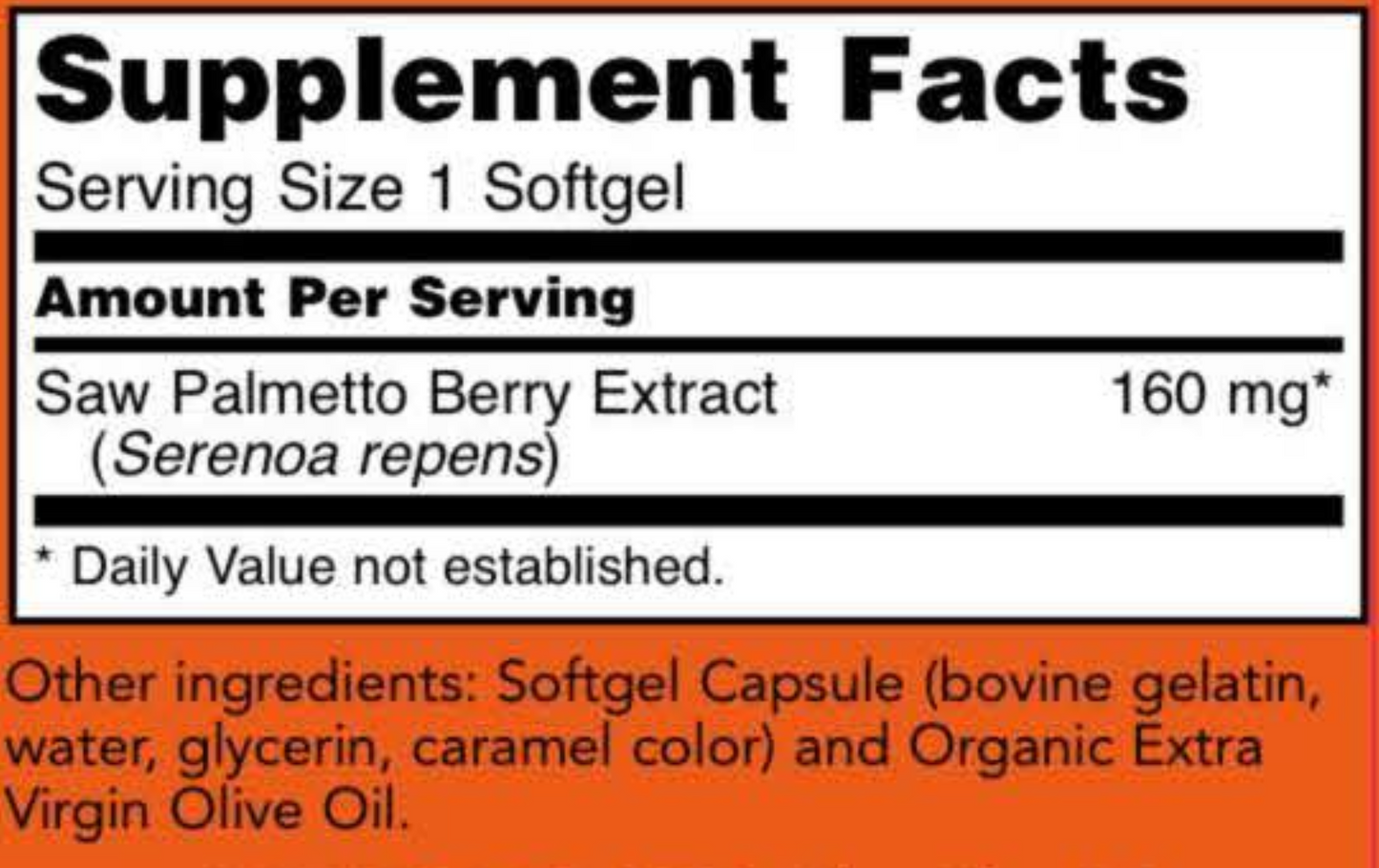 Saw Palmetto Extract 160 mg 120 softgels by NOW