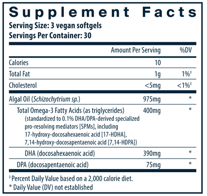 Vegan Omega SPM+ 90 softgels by Vital Nutrients