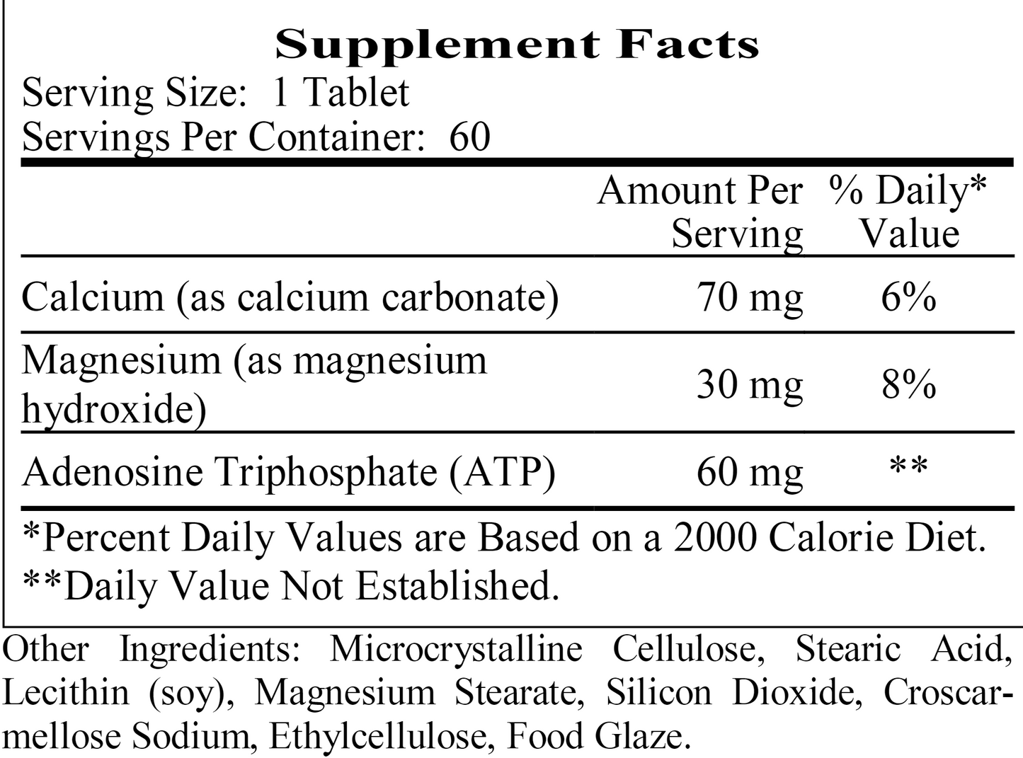 Liposomal Magnesium ATP 60 tabs by Ecological Formulas