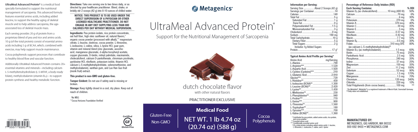 Ultra Meal Dutch Chocolate by Metagenics