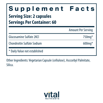 Glucosamine & Chondroitin 120 caps by Vital Nutrients