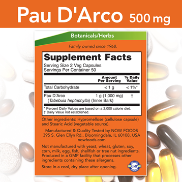 Pau D'Arco 500 mg 100 caps by NOW