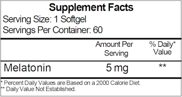 Melatone 5 mg 60 softgels by Ecological Formulas