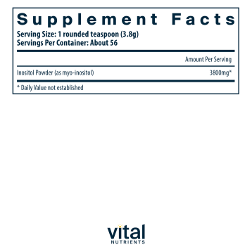 Inositol Powder 225 grams/7.94 oz by Vital Nutrients