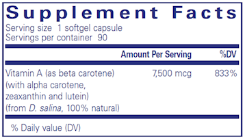 Beta Carotene 7,500 mcg 90 gels by Pure Encapsulations