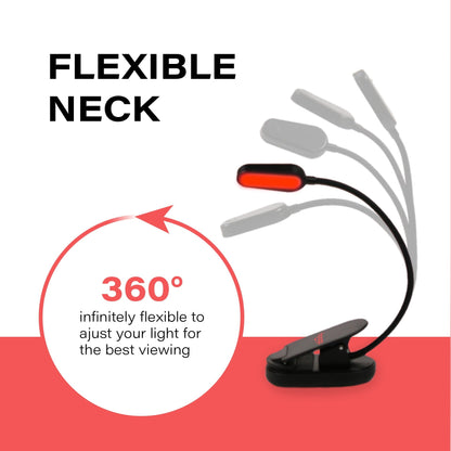 Red Clip-On Book Light