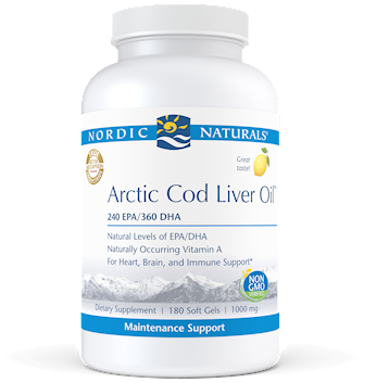 Arctic Cod Liver Oil Lemon 180 gels by Nordic Naturals
