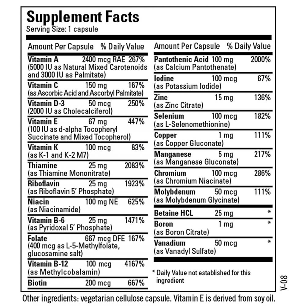 The BIG ONE® Plus without Iron 100 caps by Metabolic Maintenance