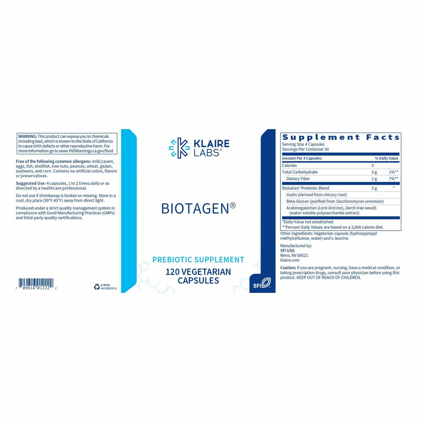 BiotaGen 120 Capsules by Klaire Labs