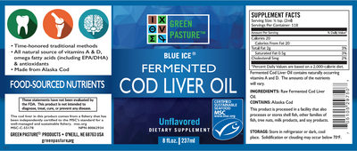 BLUE ICE™ FERMENTED COD LIVER OIL 8 floz by Green Pasture