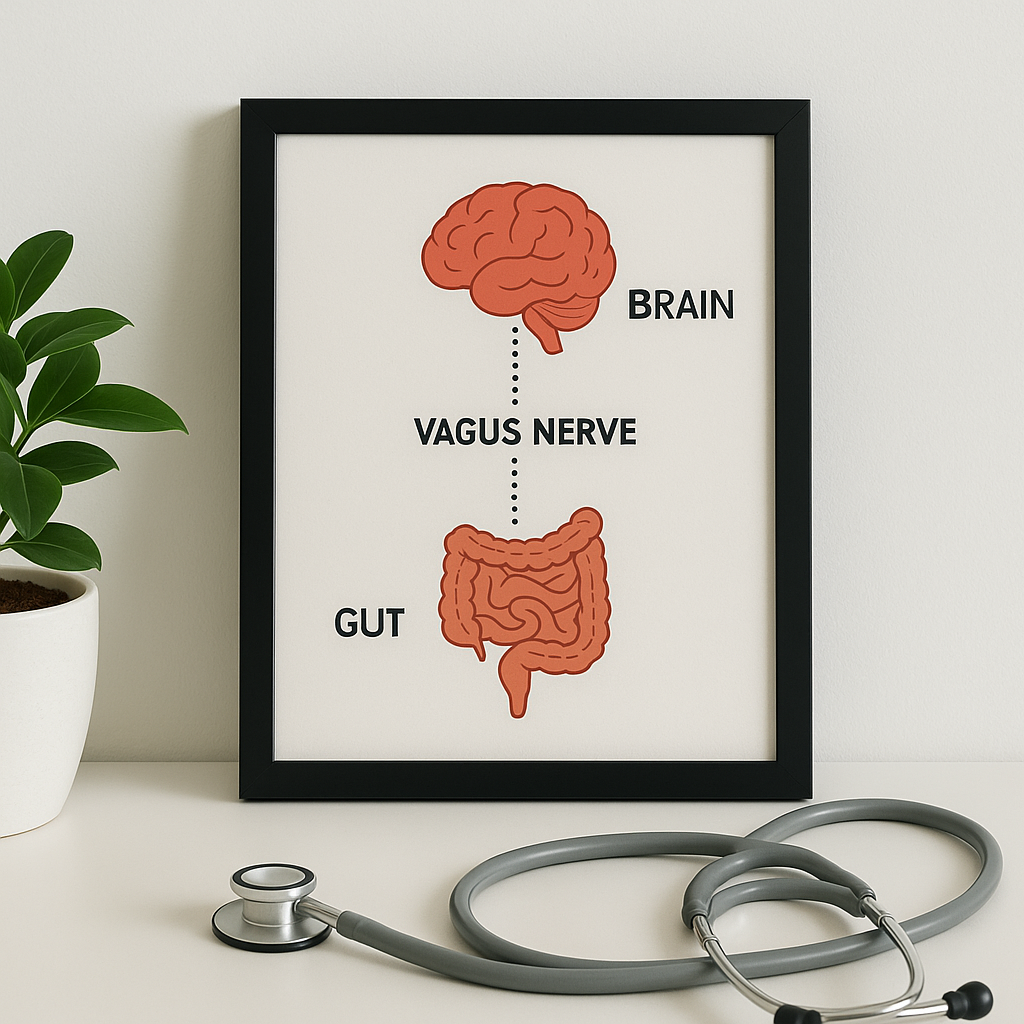 An editorial illustration of the gut-brain connection