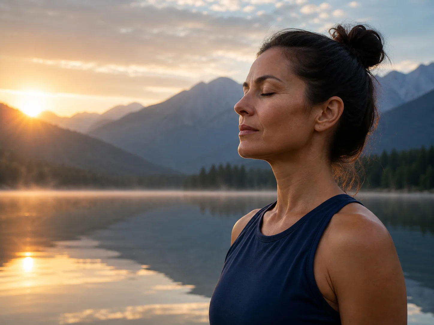 A calm morning wellness routine outdoors
